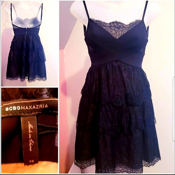 BCBGMaxAzria Dresses & Skirts - BCBGMAXAZRIA black lace & mini dress